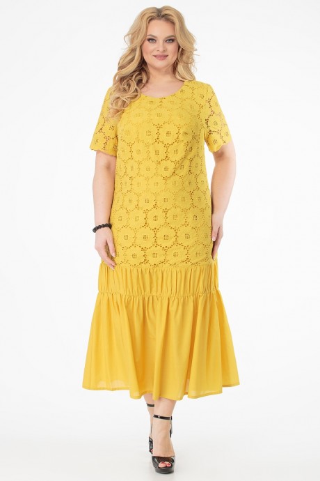 Платье ALGRANDA (Novella Sharm) 3714 жёлтый размер 60-66 #1