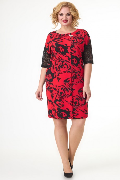 Платье ALGRANDA (Novella Sharm) 3765 красно-черный размер 52-58 #1