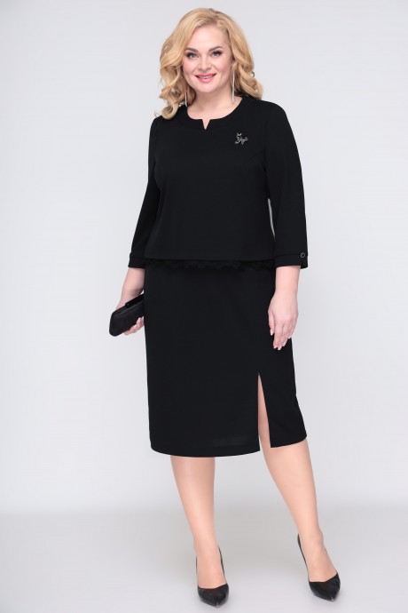 Вечернее платье ALGRANDA (Novella Sharm) А3843 черный размер 56-64 #1