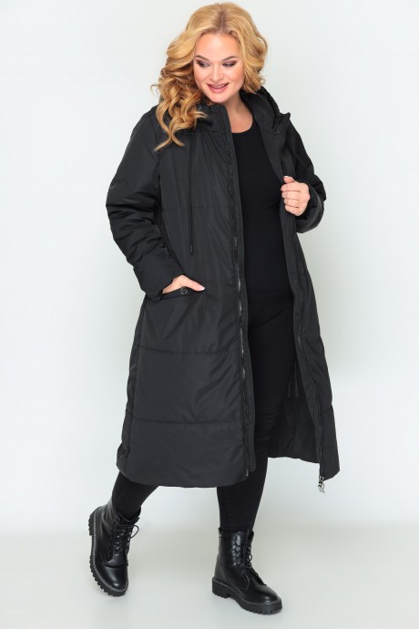 Пальто ALGRANDA (Novella Sharm) 3804 черный размер 60-74 #5