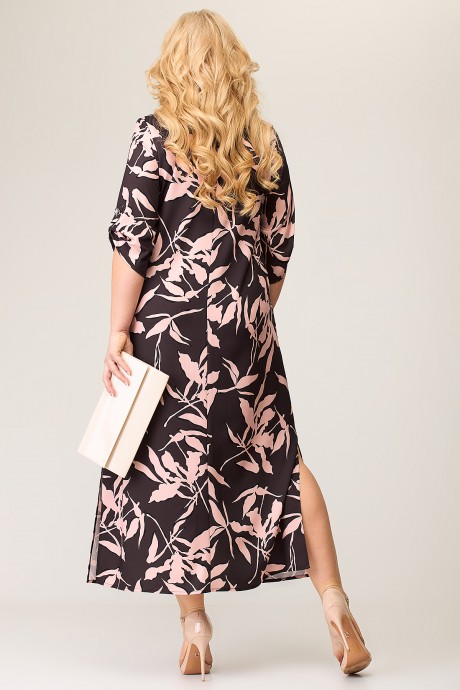 Платье ALGRANDA (Novella Sharm) A3886 -3 коричневый/розовый размер 54-72 #4