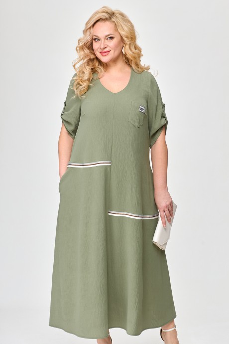 Платье ALGRANDA (Novella Sharm) A3686 -6-4 хаки размер  #3
