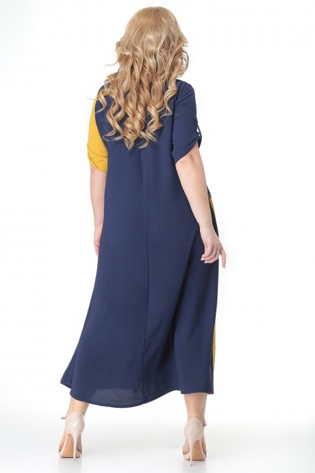 Платье ALGRANDA (Novella Sharm) A3686 -6-2 синий, горчица размер 54-76 #2
