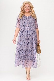 Платье ALGRANDA (Novella Sharm) A3883 -О-9 синий, бледно-розовый #1