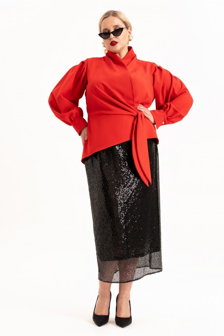 Костюм/комплект ALGRANDA (Novella Sharm) A4112 двойка красный, черный размер 56-64 #2