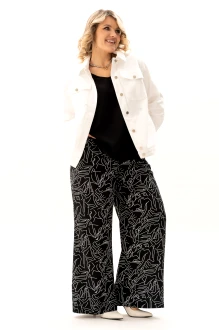 Брючный костюм ALGRANDA (Novella Sharm) A4133 тройка черный, молочный