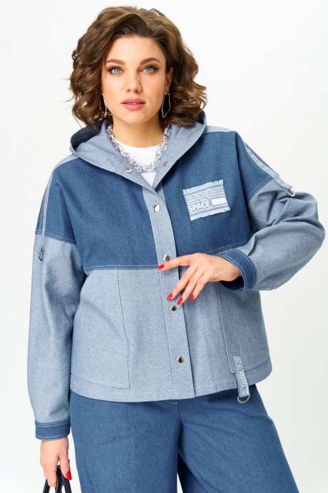 Костюм/комплект Aira Style 24223 двойка голубой размер 50-54 #6