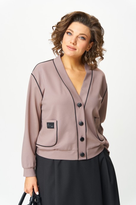 Костюм/комплект Aira Style 24130 двойка тауп+черный размер 48-56 #4