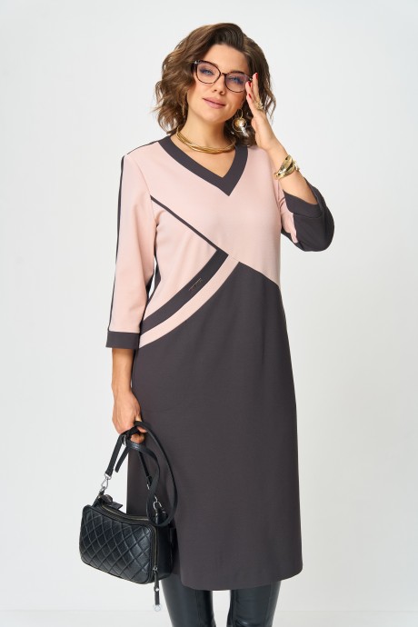 Платье Aira Style 24428 пудра, графит размер 50-60 #5