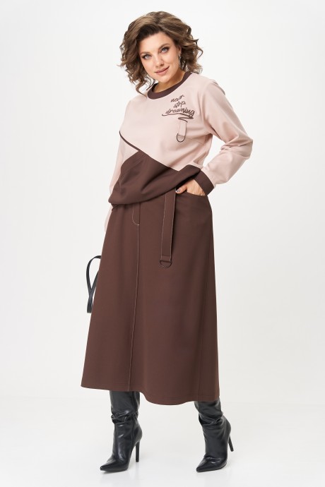Костюм/комплект Aira Style 24129 /1 пудра, коричневый размер 50-60 #2