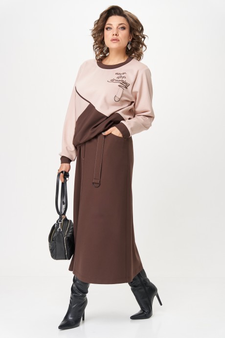 Костюм/комплект Aira Style 24129 /1 пудра, коричневый размер 50-60 #4