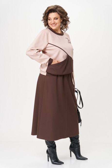 Костюм/комплект Aira Style 24129 /1 пудра, коричневый размер 50-60 #5