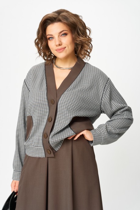 Костюм/комплект Aira Style 24131 -1 двойка шоколадный размер 48-60 #7