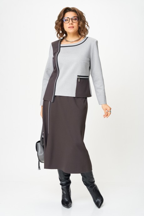 Костюм/комплект Aira Style 24132 двойка серо-коричневый размер 50-60 #1
