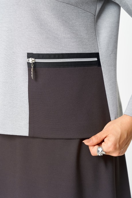 Костюм/комплект Aira Style 24132 двойка серо-коричневый размер 50-60 #9