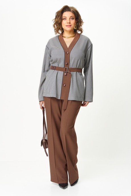 Костюм/комплект Aira Style 24244 двойка шоколад размер 50-60 #4