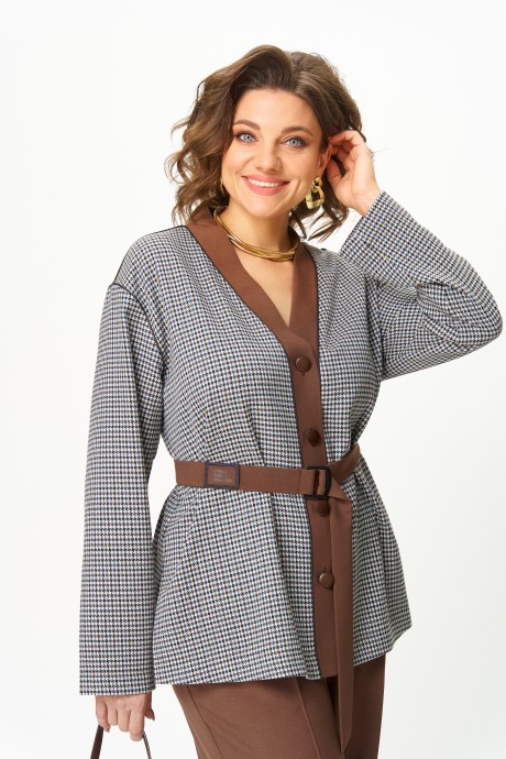 Костюм/комплект Aira Style 24244 двойка шоколад размер 50-60 #7