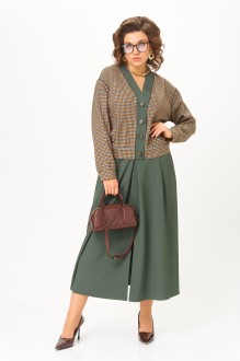 Юбочный костюм Aira Style 24131 -1 двойка зеленый