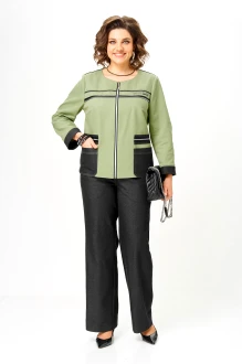 Брючный костюм Aira Style 24249 зеленый, графит