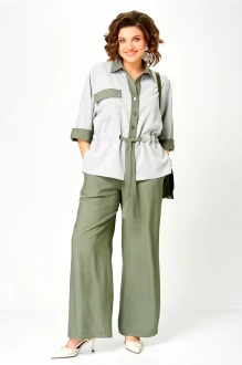 Брючный костюм Aira Style 24254 двойка зеленый