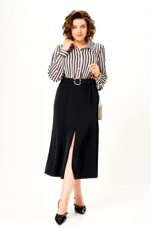 Платье Aira Style 24435 полоска+черное