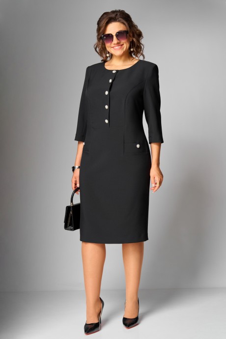 Платье Орхидея Люкс 1625 черный размер 50-54 #1