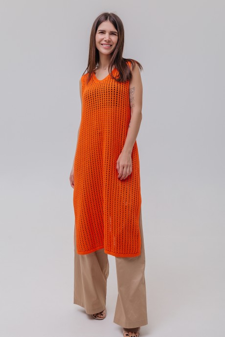 Платье RomGil ТЗ 720Х ярко-оранжевый размер 42-48 #1