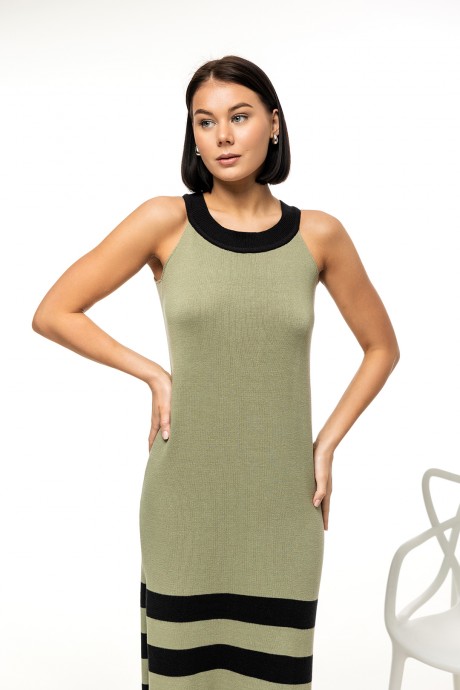Платье RomGil РВ0041-ХЛ4 серо-зеленый, черный размер 42-50 #2
