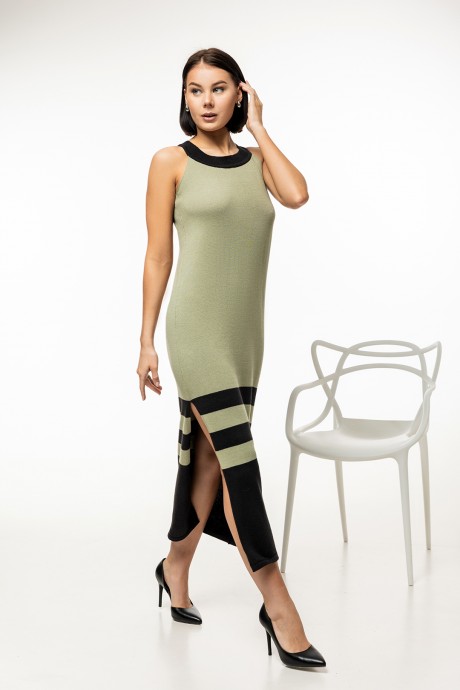Платье RomGil РВ0041-ХЛ4 серо-зеленый, черный размер 42-50 #5