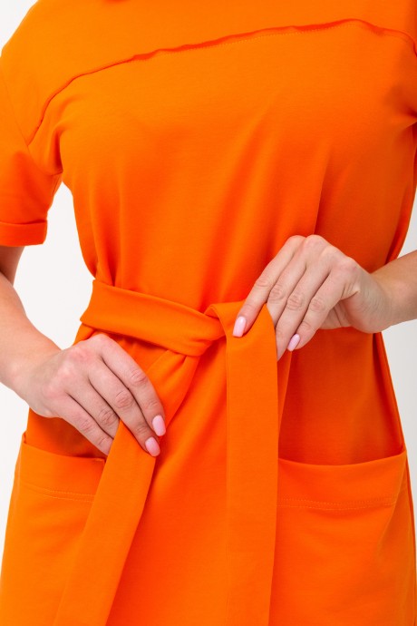 Платье RomGil ТЗ723ЛФ оранжевый размер 42-50 #5