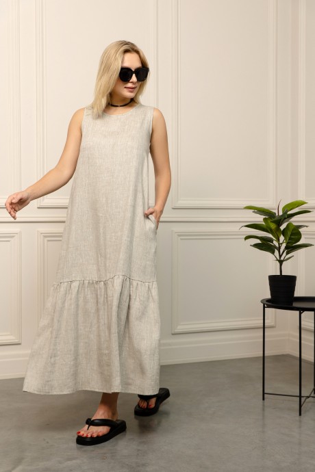 Платье RomGil ТК122ЛЛ светло-бежевый размер 42-50 #1