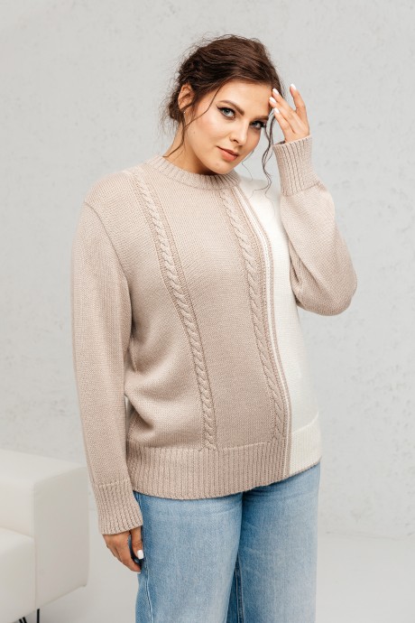 Свитер RomGil ТЗ891Ш светло-бежевый, молочный размер 46-54 #1