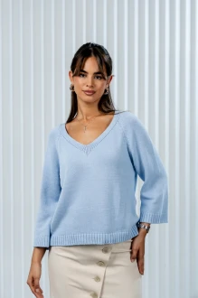 Джемпер (кофта) RomGil РВ0369-ХЛ2 бледно-голубой
