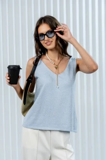 Топ RomGil РВ0385-ХМ2 бледно-голубой, серебро