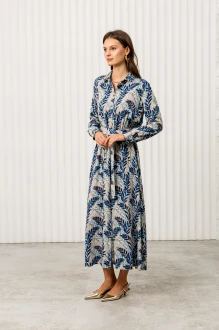 Платье RomGil РТ0130-ВИ2 светло-бежевый, голубой, синий