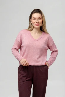 Джемпер (кофта) RomGil РВ0344-ХМ5 розово-коралловый, серебро