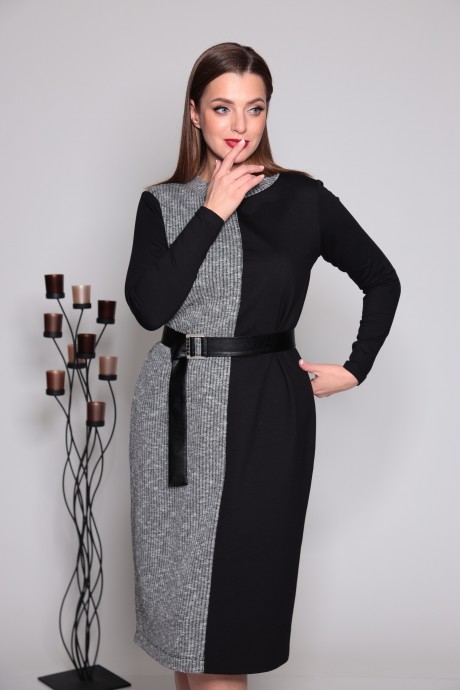 Платье ТAиЕР 1033 серый/черный размер 48-54 #2