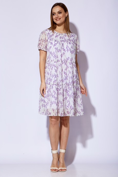 Платье ТAиЕР 1186 белый, фиолетовый размер 44-48 #5