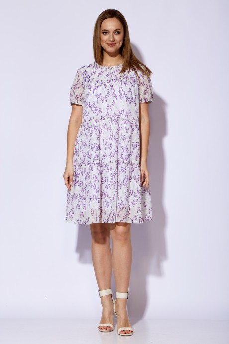 Платье ТAиЕР 1186 белый, фиолетовый размер 44-48 #6