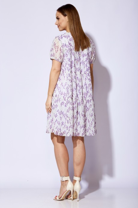 Платье ТAиЕР 1186 белый, фиолетовый размер 44-48 #8