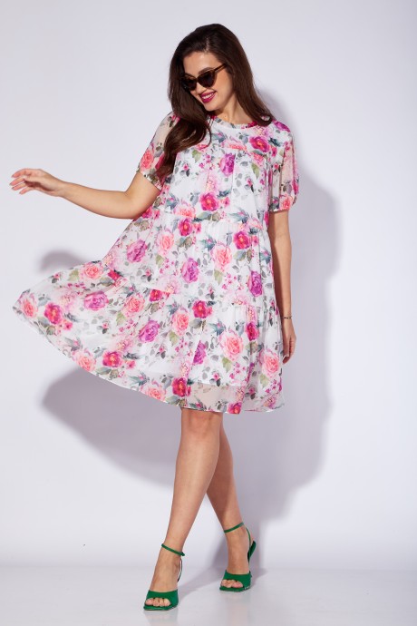Платье ТAиЕР 1186 розовый, принт размер 44-48 #3