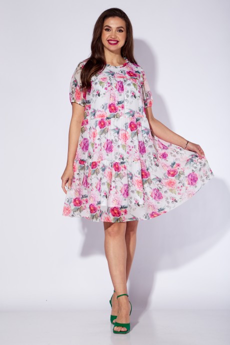 Платье ТAиЕР 1186 розовый, принт размер 44-48 #4