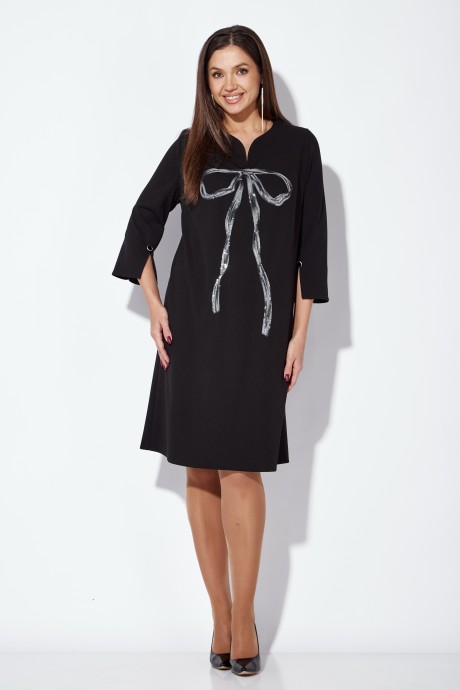Платье ТAиЕР 1253 черный,серебро размер 54-58 #2