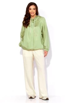 Брючный костюм ТAиЕР 1431 тройка оливка, молочный