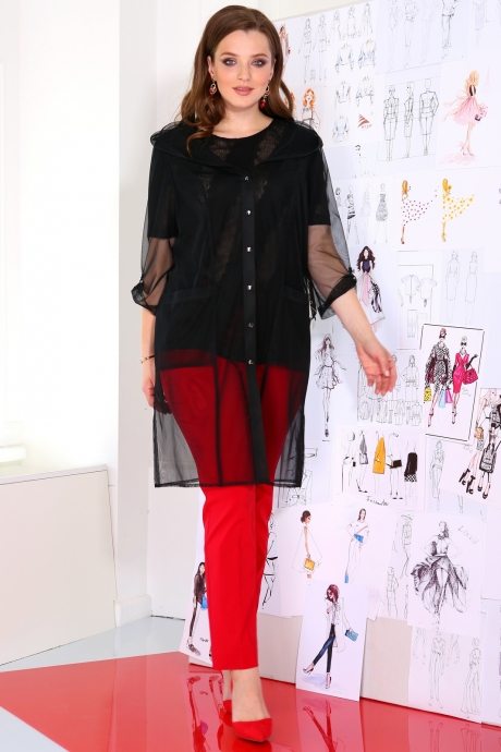 ЮРС 17-724 черный (блуза+кардиган) #1