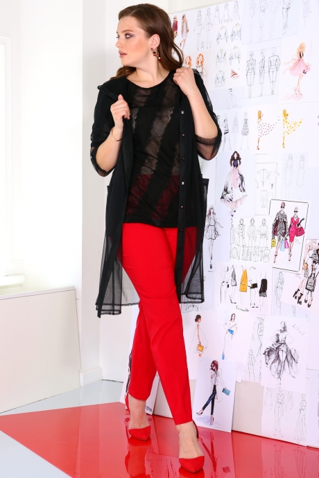 ЮРС 17-724 черный (блуза+кардиган) #2