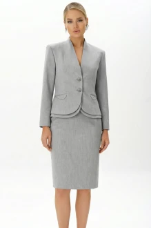 Юбочный костюм ЮРС 24-407 -3 светло-серый