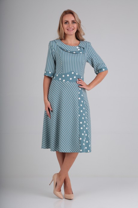 Платье Moda-Versal 2187 голубой (полоска) размер 44-52 #5