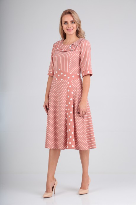 Платье Moda-Versal 2187 розовый (полоска) размер 44-52 #1
