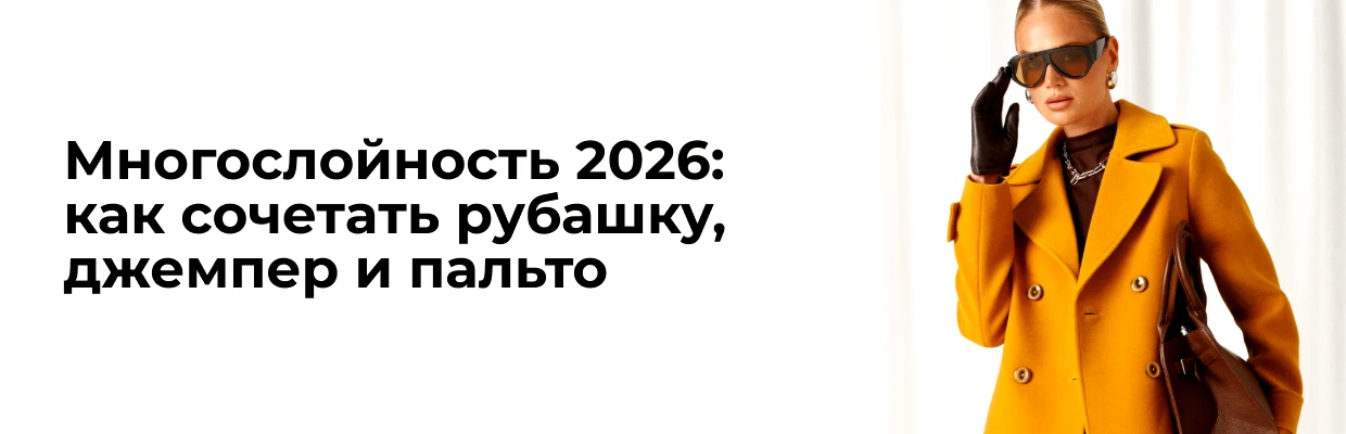 Многослойность 2026: как сочетать рубашку, джемпер и пальто